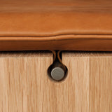 entrebænk i egetræ og med læderhynde