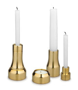 TRIO 3i1 lysestage i massiv messing - Hver for sig eller samlet til fyrfadslys, stagelys og kertelys